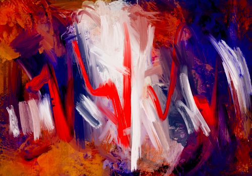 Free Colorful abstract painting with bold brushstrokes creating a dynamic visual impact. Stock Photo