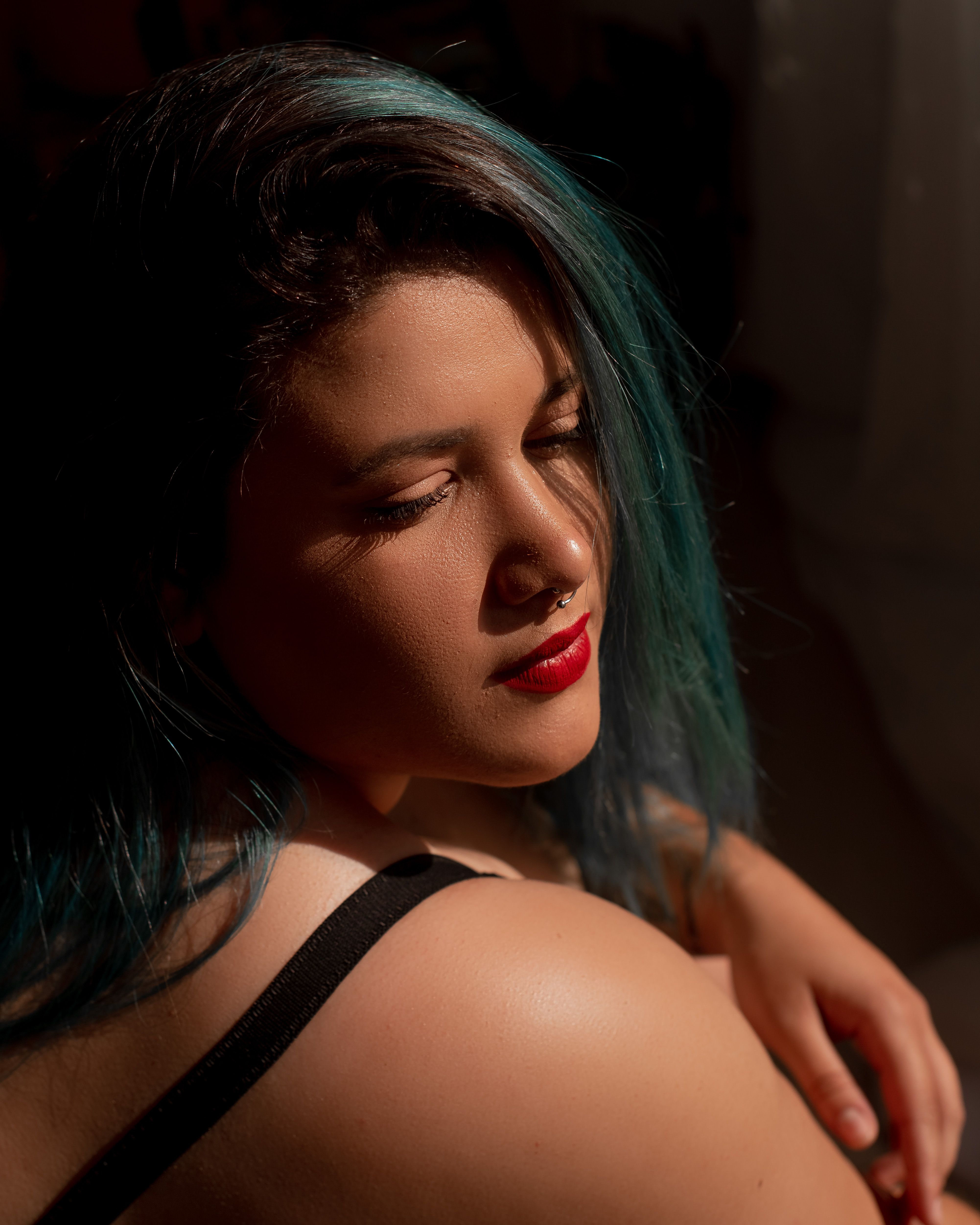 Close Up Photo of a Woman with Colored Hair · Free Stock Photo