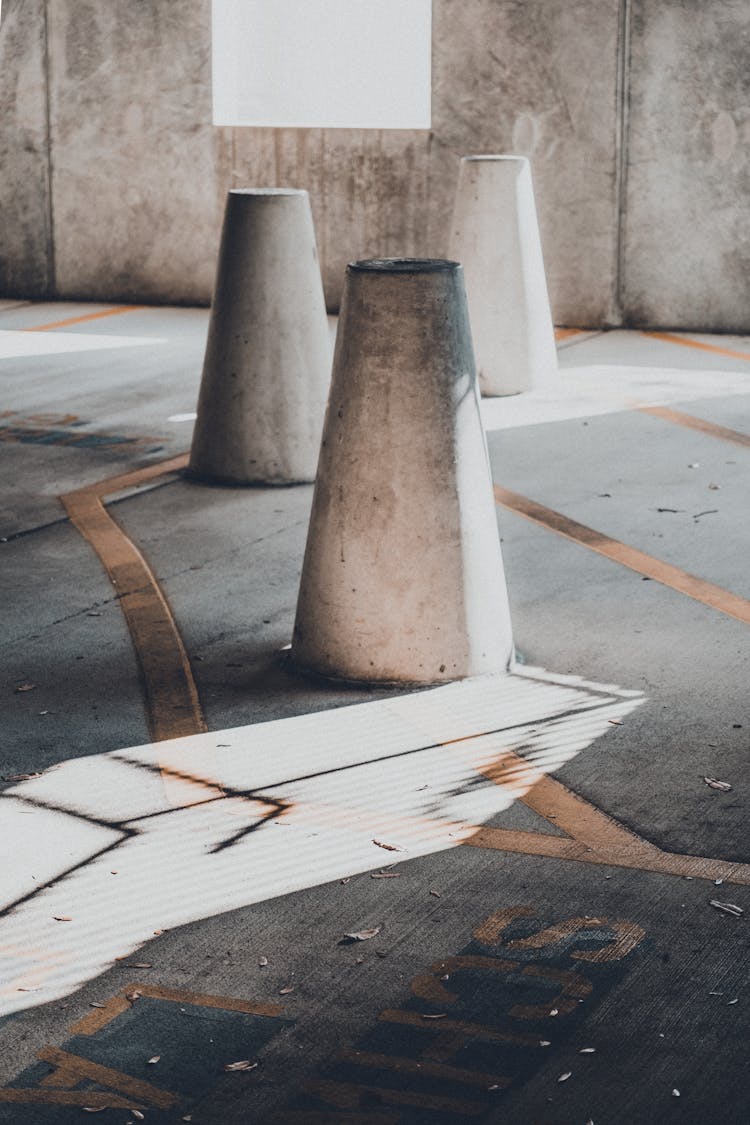 Concrete Blocks In An Empty Building