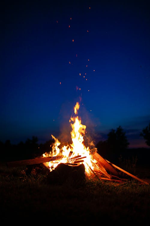 A Bonfire at Night