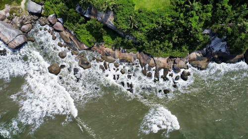 Waves Lapping on Rocky Shore