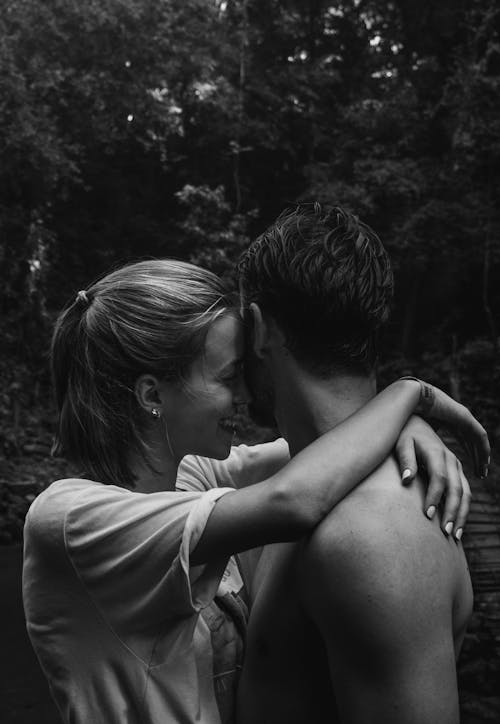 A Romantic Couple in Black and White 