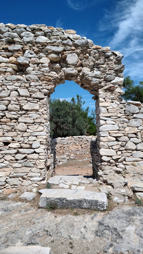 Ruins of Ancient Village in Archeological Site of Aliki, Thasos, Greece