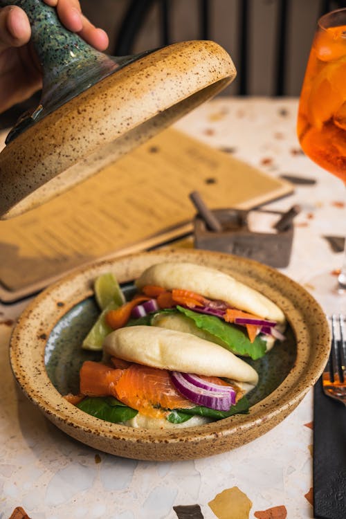 Traditional Bao Buns on Table