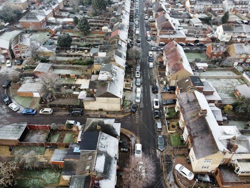 Free Drone Shot of a Residential Area  Stock Photo