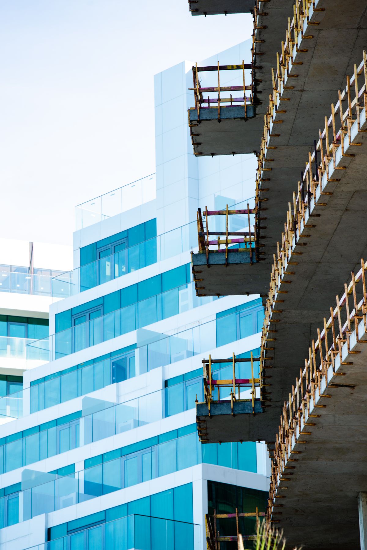 Modern commercial development construction site