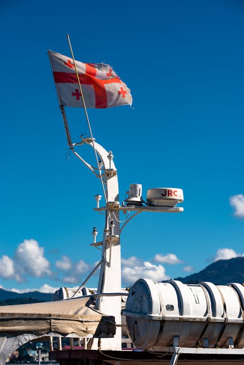 Georgian Flag under Clear Sky