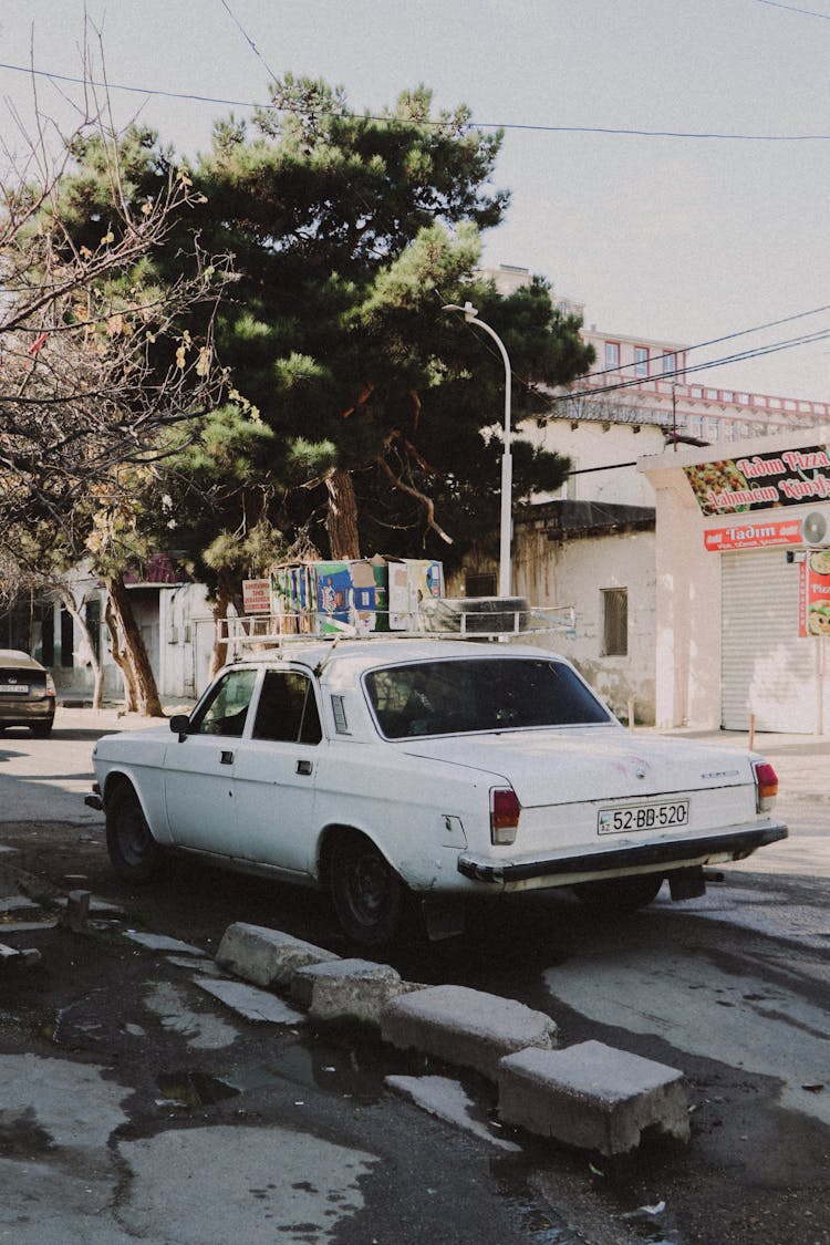 Old White Car