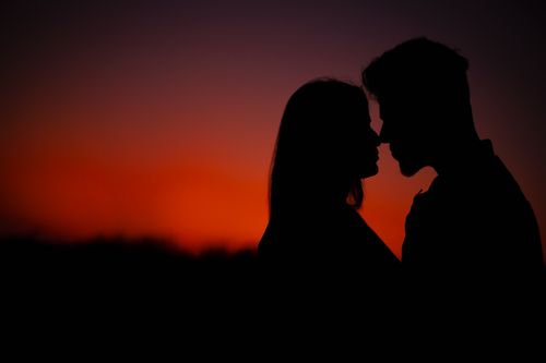 Couple looking each other love background silhouette · Free Stock Photo