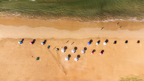 deniz, drone çekimi, gevşeme içeren Ücretsiz stok fotoğraf