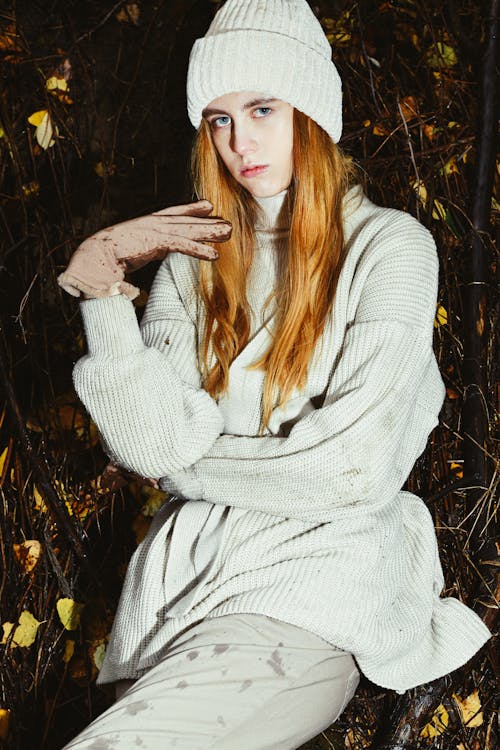 Woman Posing Wearing Glove