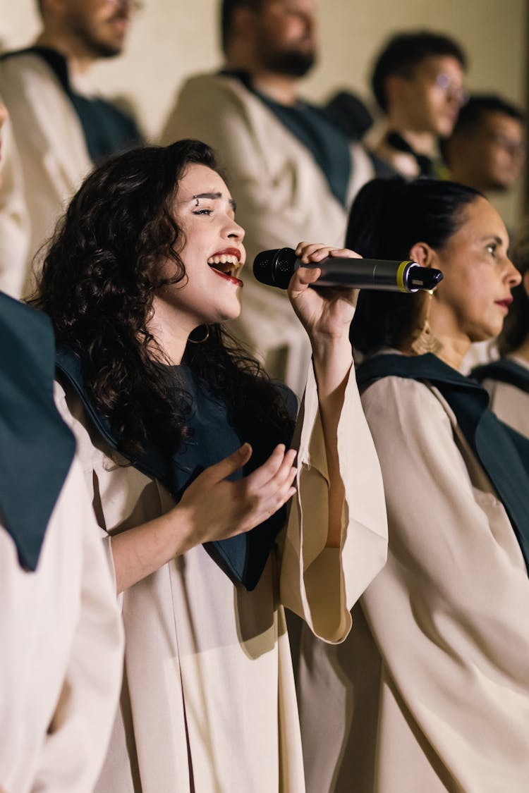 Woman Singing In The Choir 