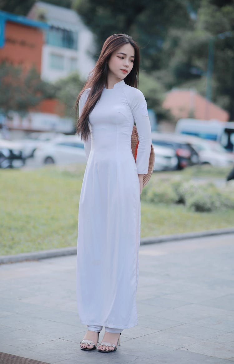 A Woman In White Ao Dai