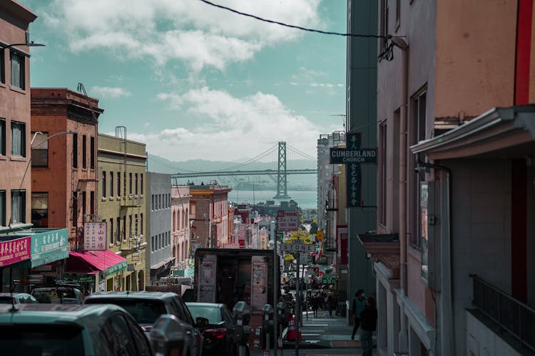 Busy Street In Chinatown San Francisco