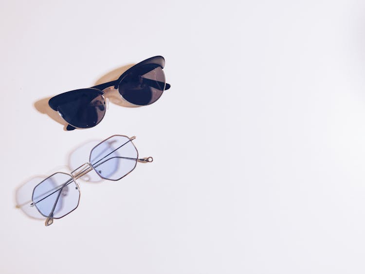 Two Eyewear On White Surface