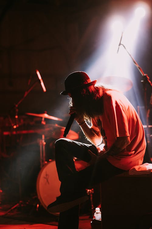 A Man Singing in the Stage