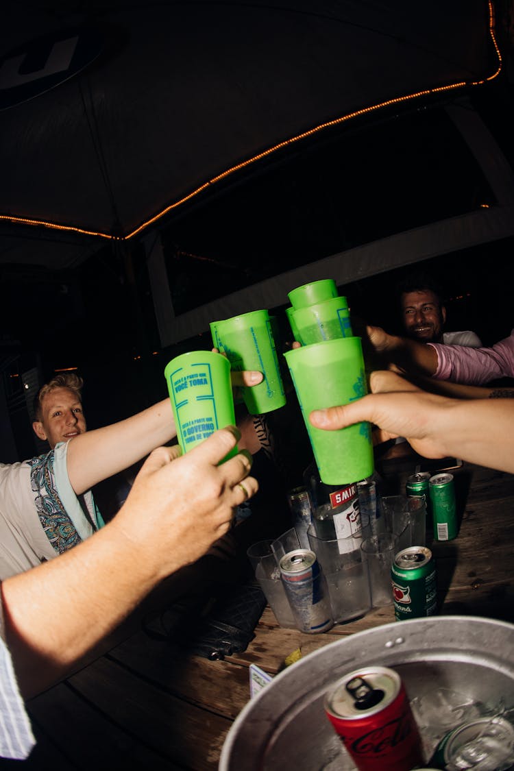 Group Of Men Toasting Glasses