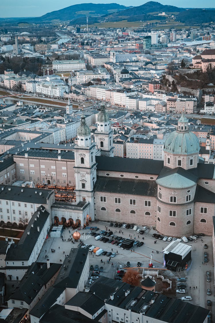 Photo Of A Cityscape With The Salzburg Cathedral In Austria