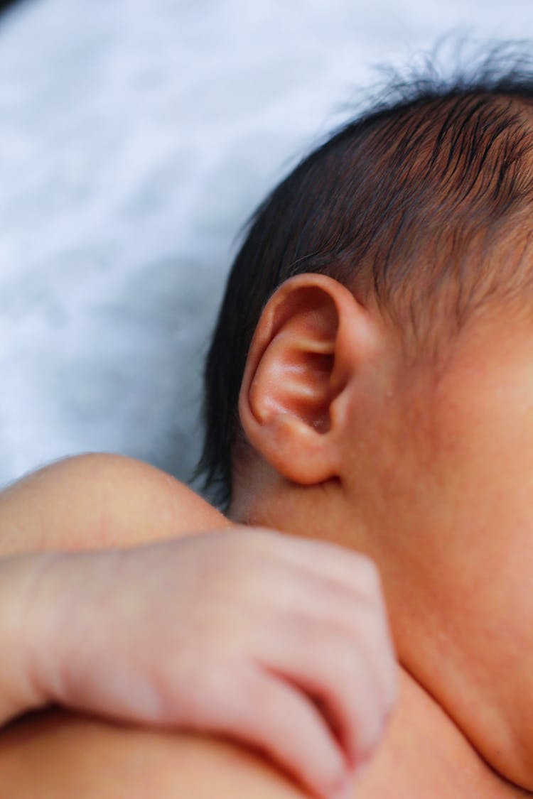 Close Up Of Baby Head