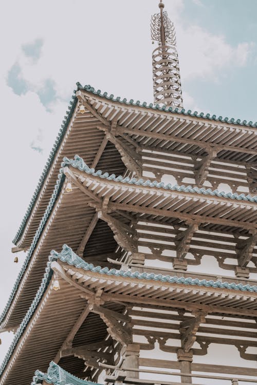 budist tapınağı, çatılar, dikey atış içeren Ücretsiz stok fotoğraf