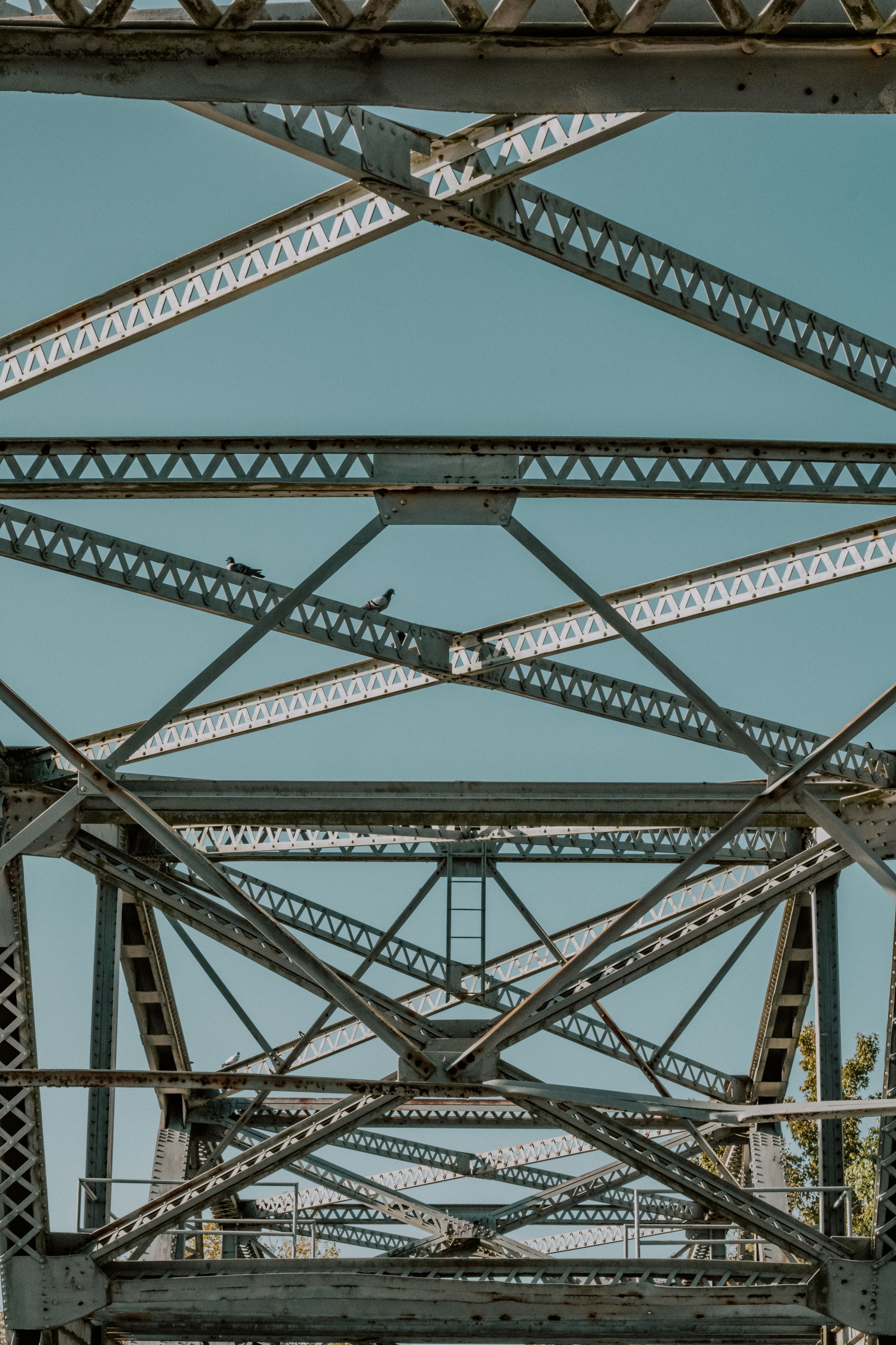 Detailed steel bridge construction