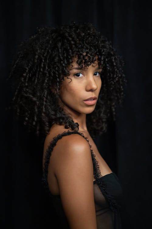 Beautiful Woman with Curly Hair 
