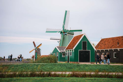 Old Windmills in Countryside