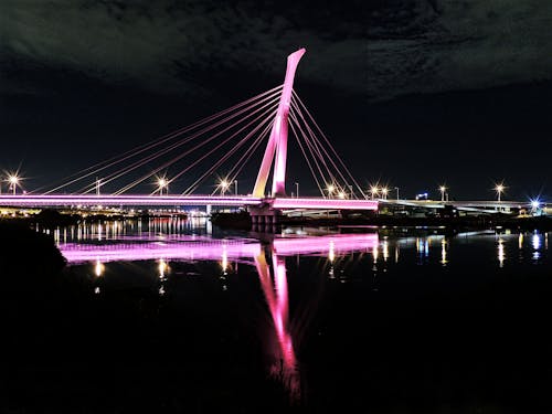 Lightened Bridge during Nighttime