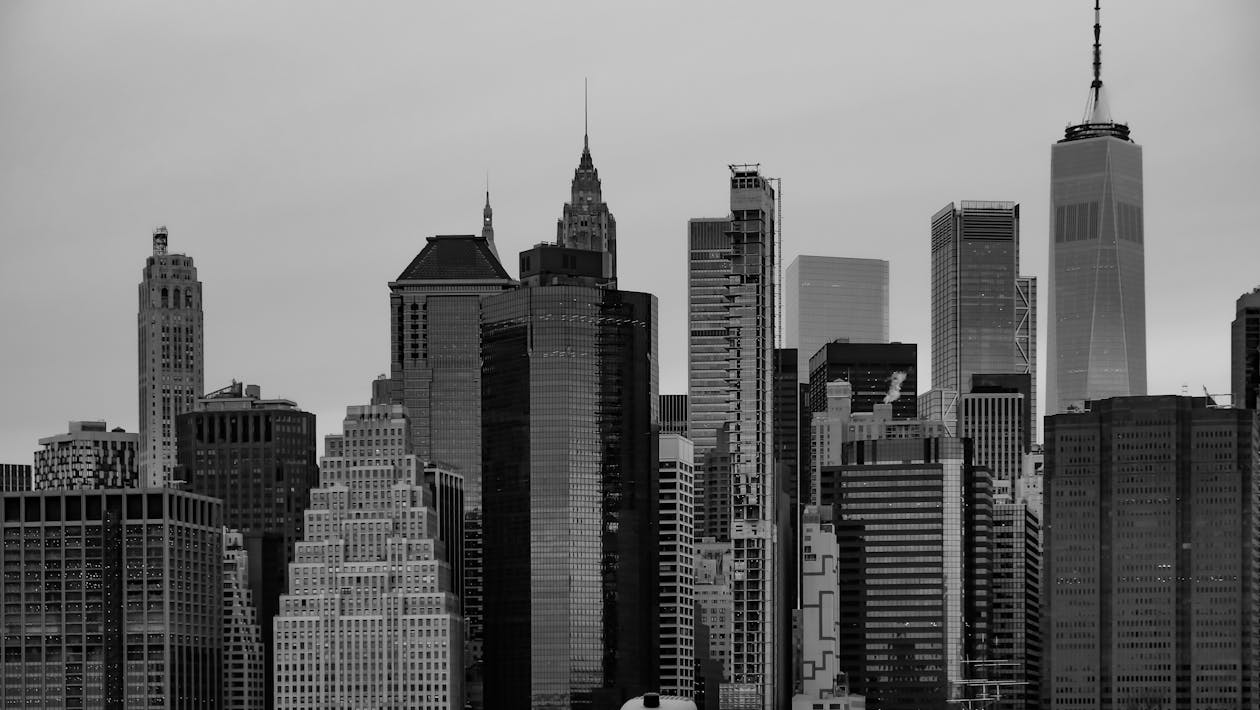 Manhattan Skyscrapers in Black and White · Free Stock Photo