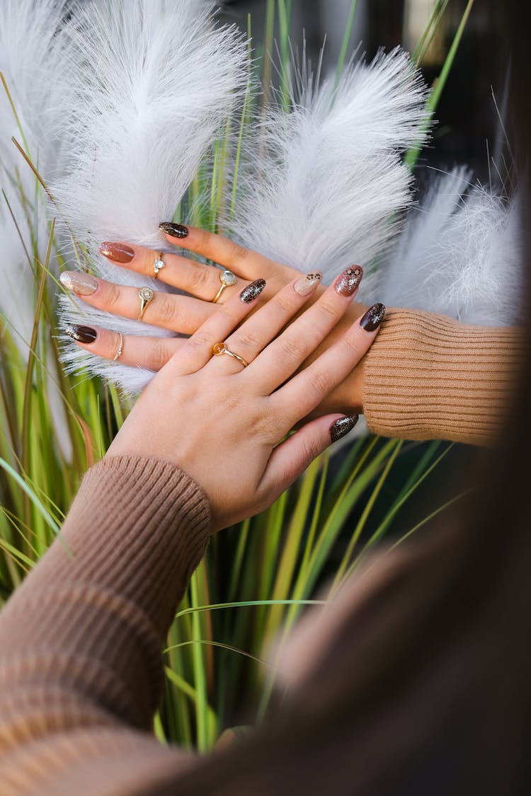 Hands Of A Woman With Painted Nails 