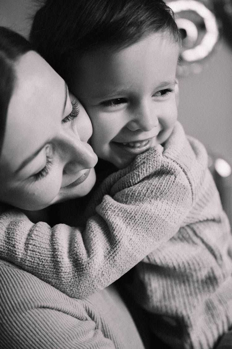 Faces Of Mother And Son