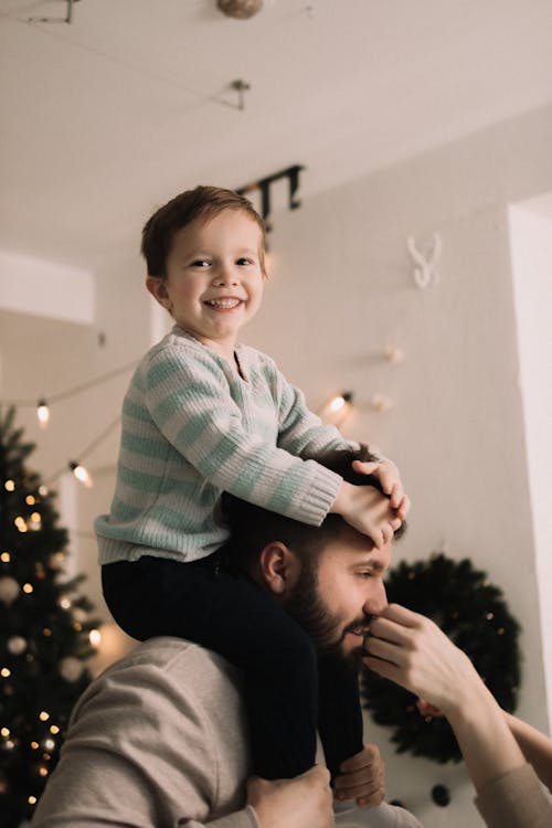Smiling Boy on Father