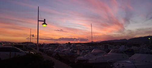 Free stock photo of night sky, ports, red sky