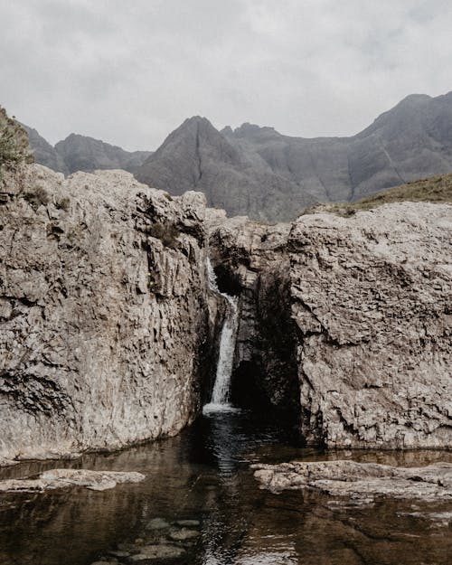 Mountain With Waterfall