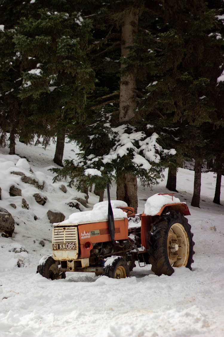 Tractor In Snow