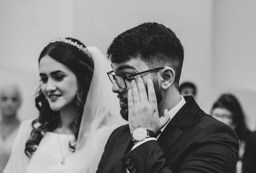 A Bride and a Groom in a Wedding Ceremony