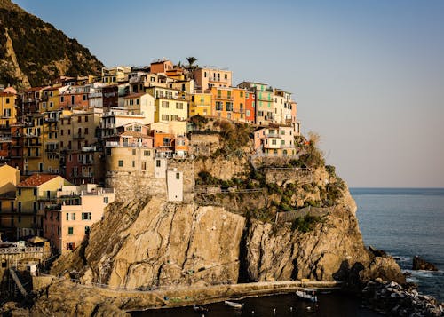 Houses on a Cliff in Manarola, Italy · Free Stock Photo