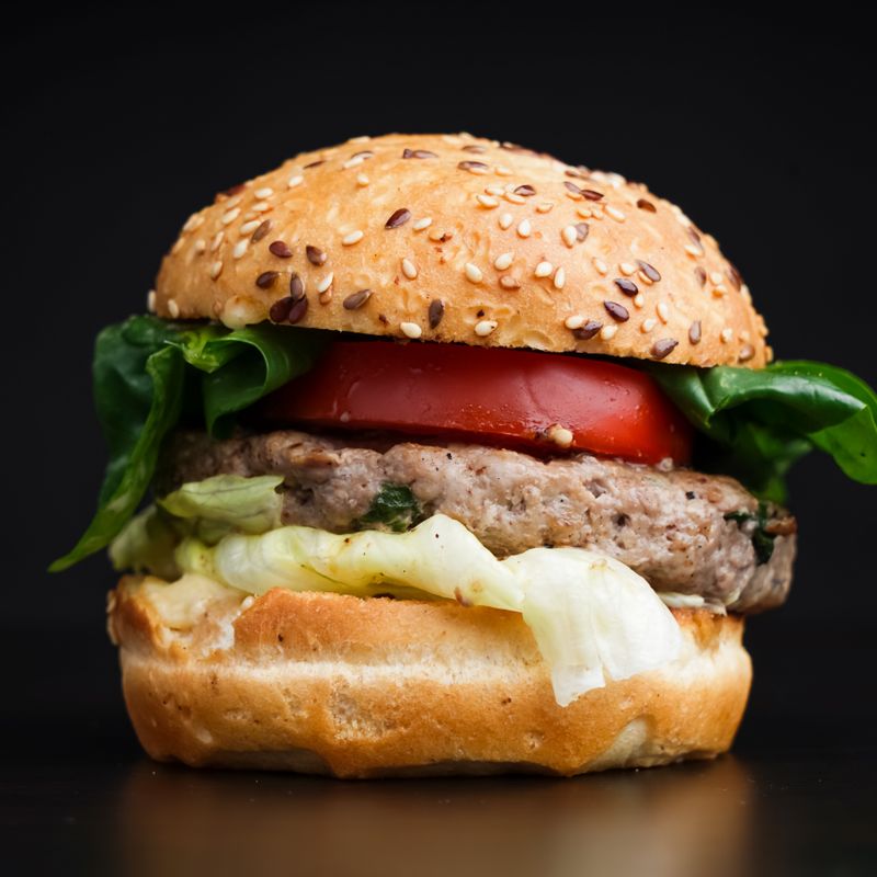 Baked Chicken Burgers with Spinach and Greek Yogurt Sauce
