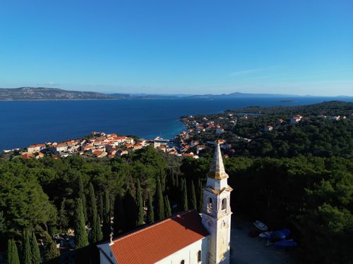 Free Stunning aerial view of Veli Iž and coastal landscape in Croatia. Stock Photo