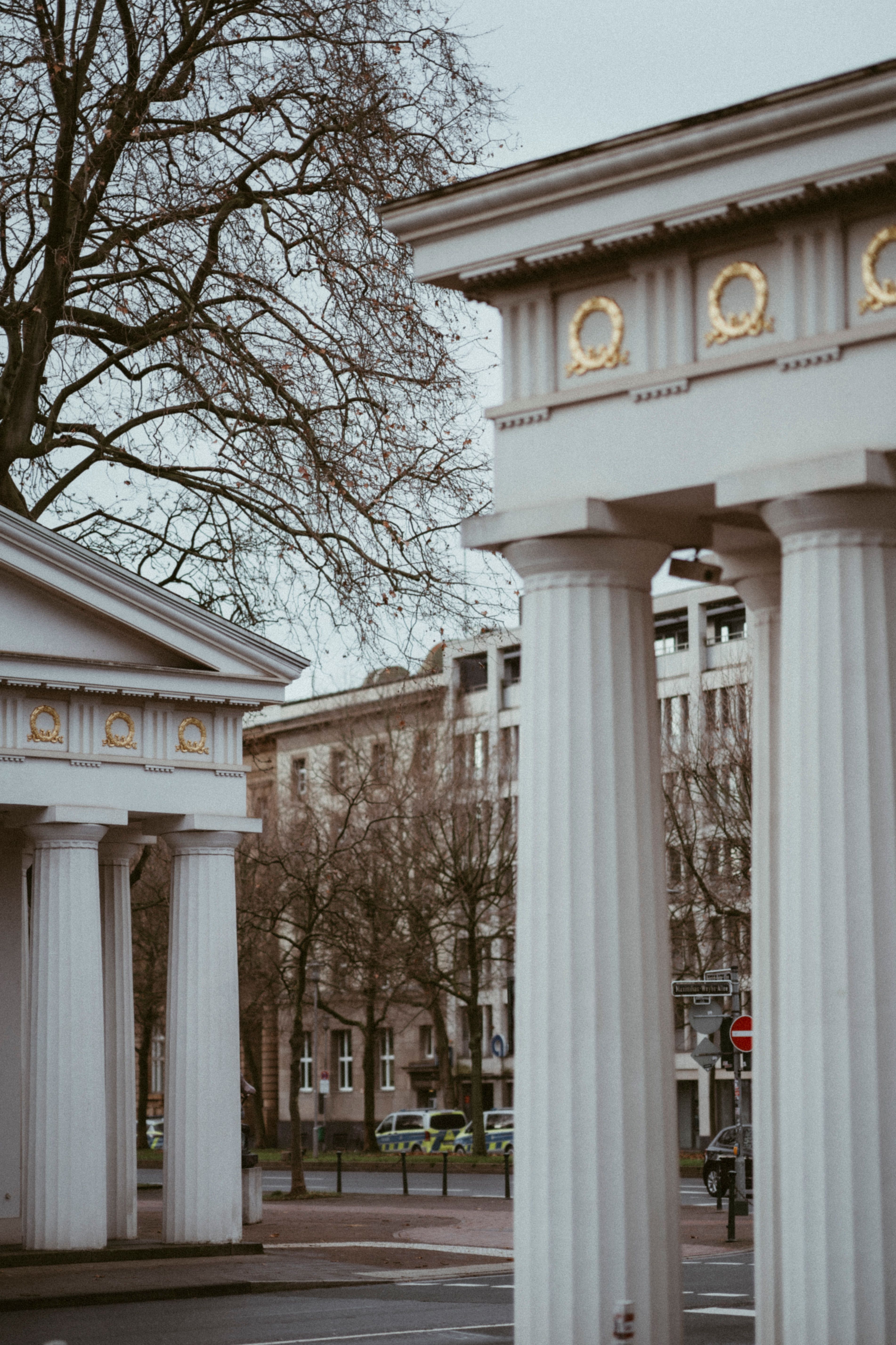 Buildings with Pink Columns · Free Stock Photo