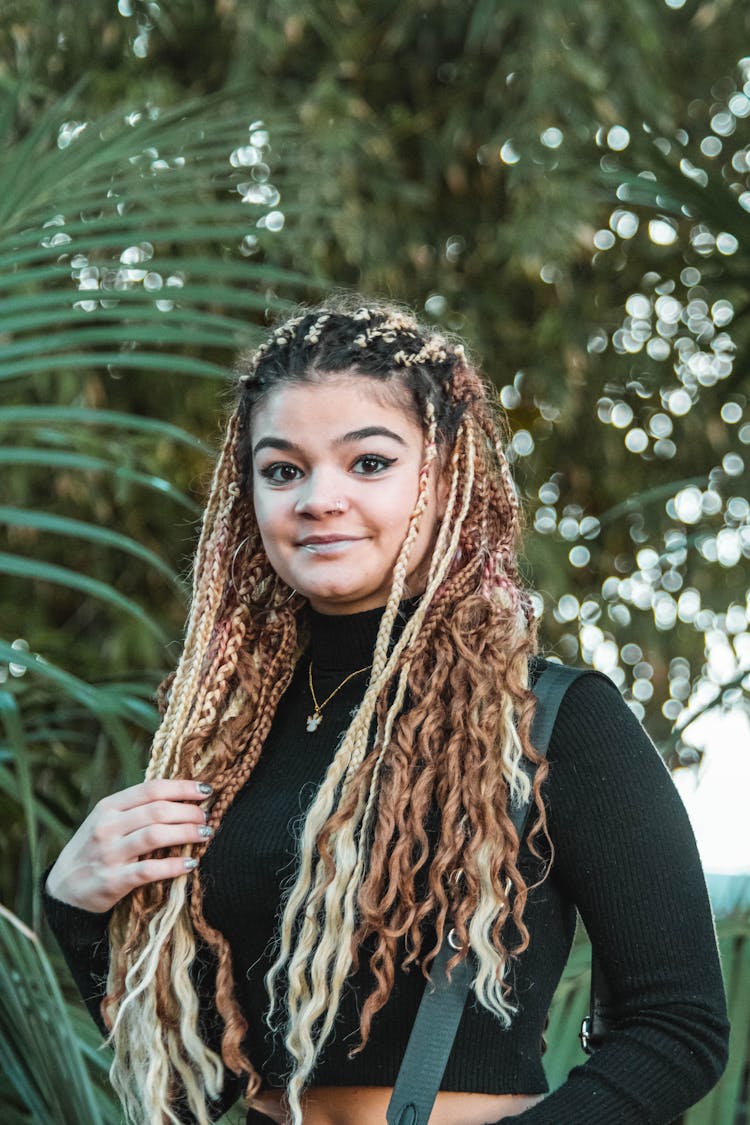 Portrait Of A Girl With Braided Hair