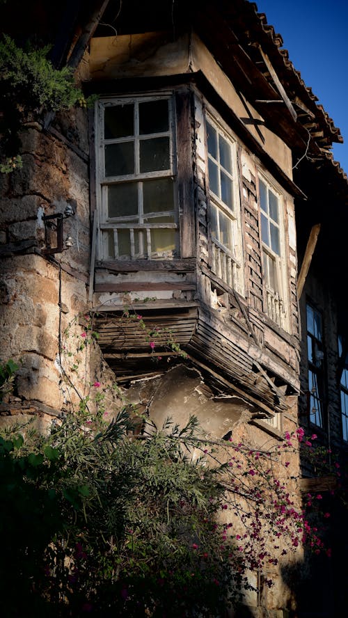 Old Abandoned House with Balcony