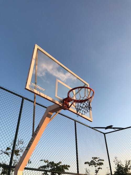 Free Basketball Net on Blue Sky Stock Photo