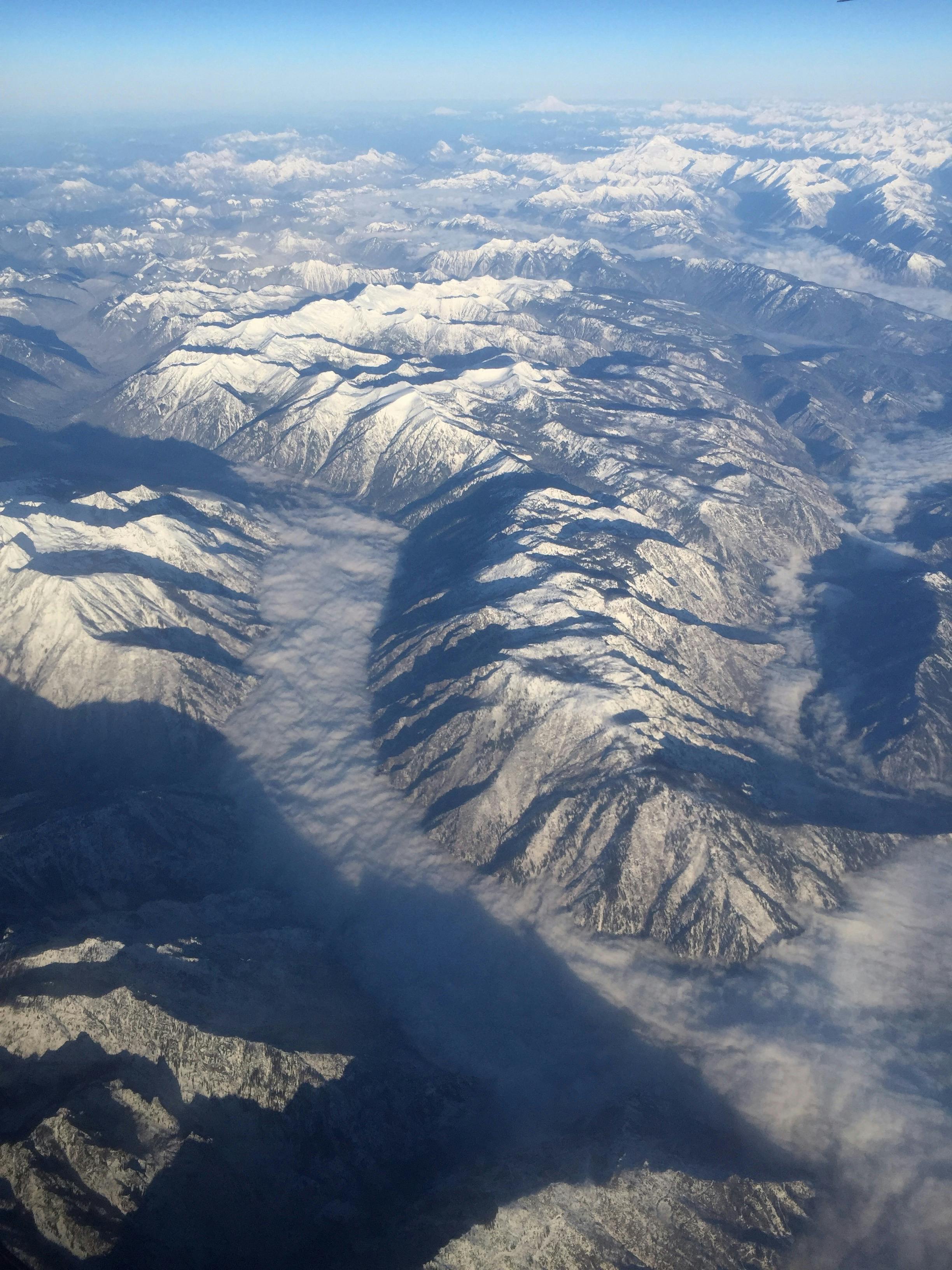 Free stock photo of looking down, mountain range, snow capped mountains