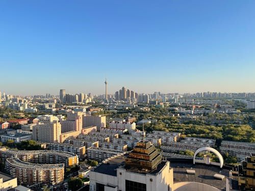 Cityscape with Modern Architecture and Blue Sky