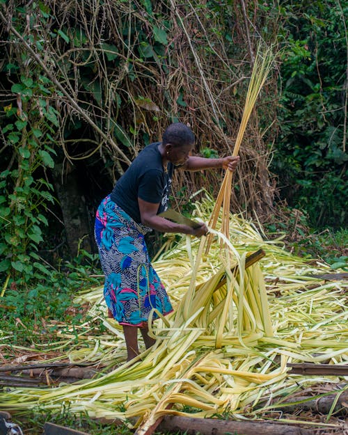 Woman Working in Village