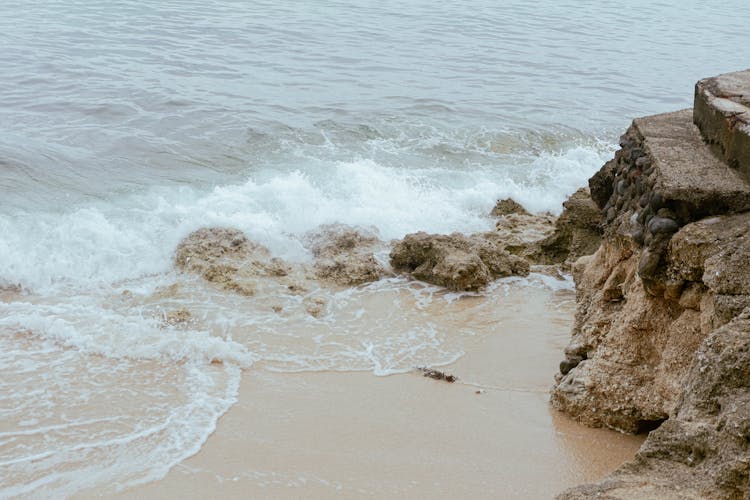 Water Crashing On The Shore 