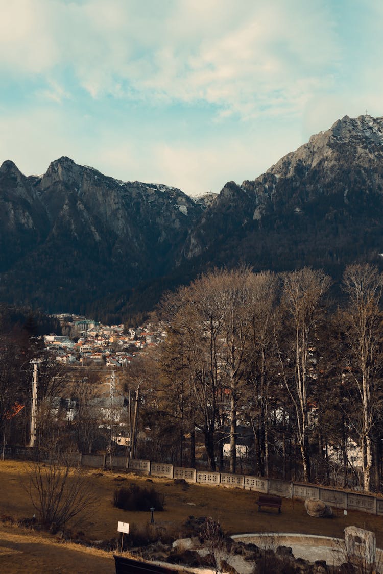 Urban Town In A Mountain Valley