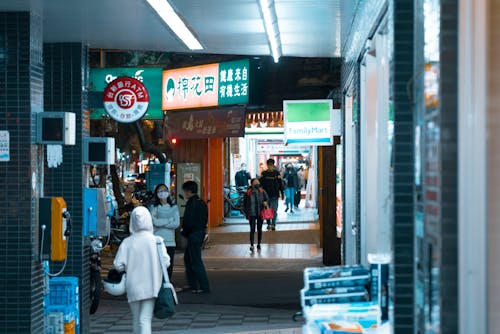 People walking on the Market Hallway