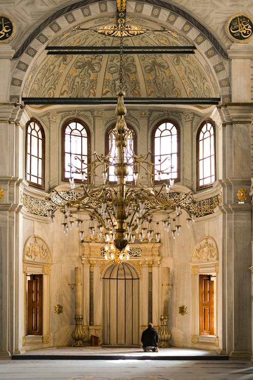 Golden Chandelier in Mosque